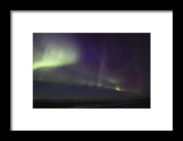 Landscape Framed Print featuring the photograph Northern Lights near Yorkton by Ryan Crouse