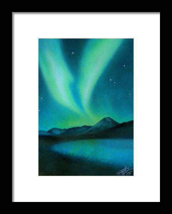 Northern Lights Framed Print featuring the painting Northern Lights VIII by Robin Street-Morris