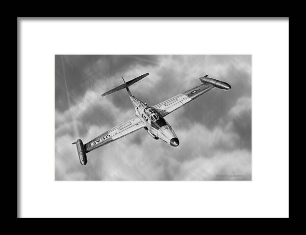 Air Force Framed Print featuring the drawing Northrop F-89 Scorpion by Douglas Castleman