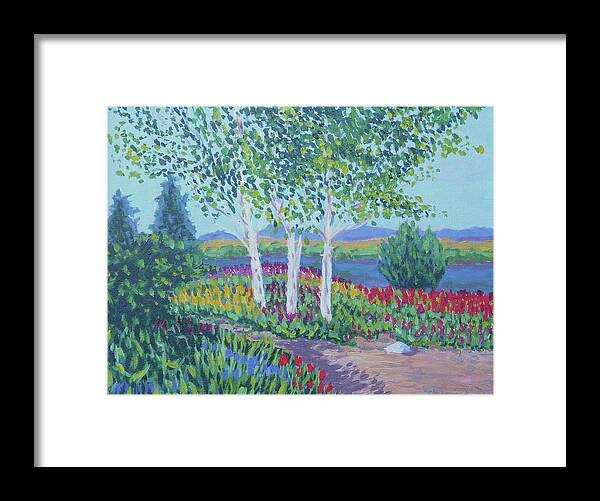 Landscape Framed Print featuring the painting Northwest Tulips by Stan Chraminski