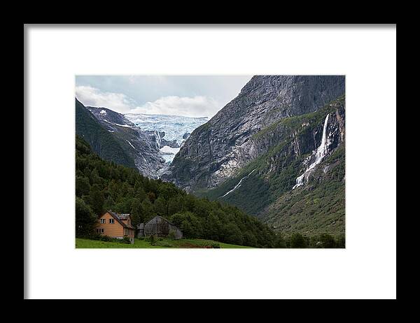 Jostedalsbreen Norway Framed Print featuring the photograph Norway Glacier Jostedalsbreen by Andy Myatt