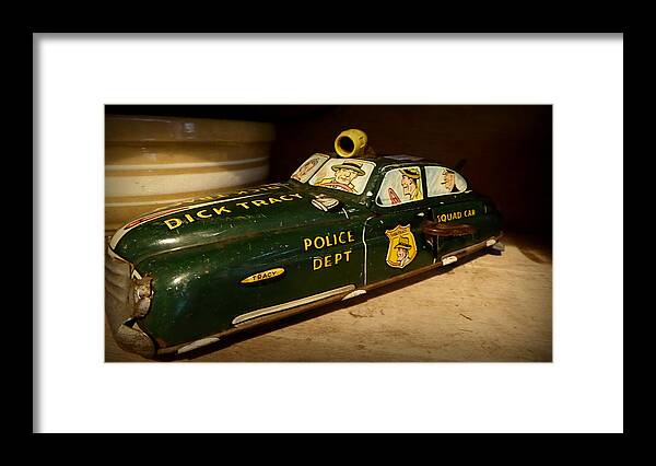 Car Framed Print featuring the photograph Nostalgia - Wind Up Car Toy by Lori Seaman