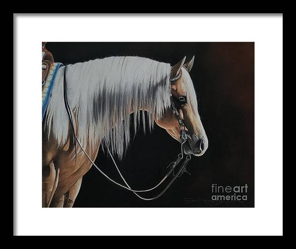 Palomino Framed Print featuring the pastel Not Just Another Pretty Face by Joni Beinborn