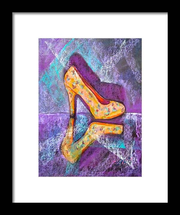 Shoe Framed Print featuring the painting Not My Grannie's Shoe by Barbara O'Toole