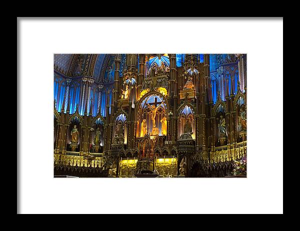 Notre Dame Basilica In Montreal Framed Print featuring the digital art Notre Dame Basilica in Montreal by Super Lovely