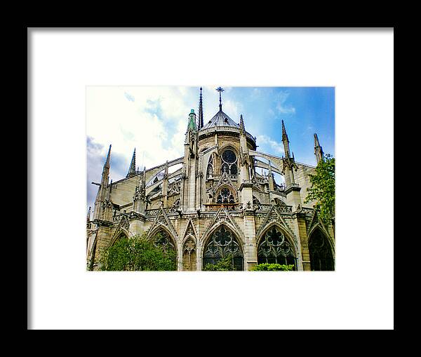 Notre Dame Framed Print featuring the photograph Notre Dame East Side by Robert Meyers-Lussier