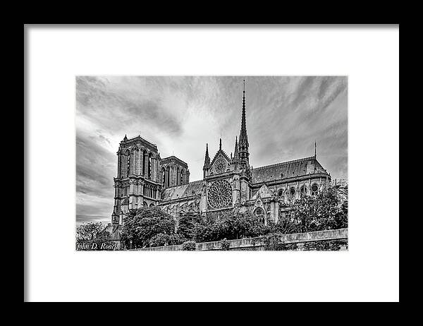 Church Framed Print featuring the photograph Notre Dame from the Seine by John Roach