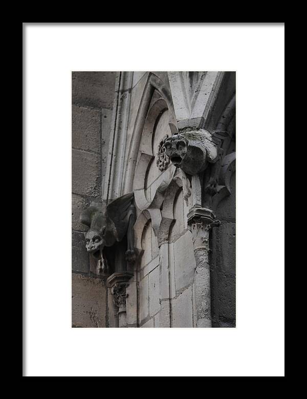 Notre Dame Cathedral Framed Print featuring the photograph Notre Dame Grotesques by Christopher J Kirby