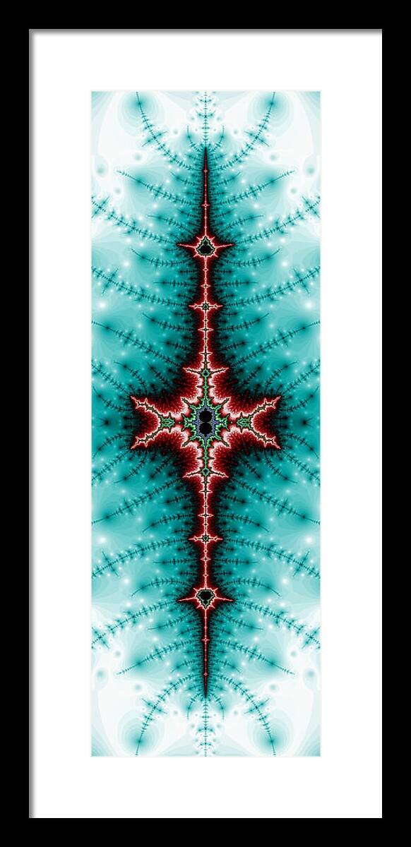 Fractal Art Framed Print featuring the digital art Nova III vertical by Robert E Alter Reflections of Infinity