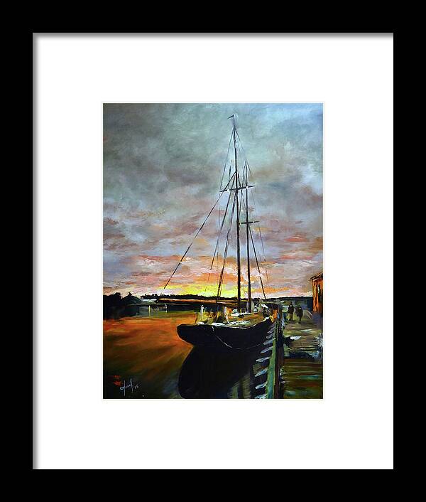 Theartistjosef Framed Print featuring the painting Nova Scotia's BlueNose II by Josef Kelly