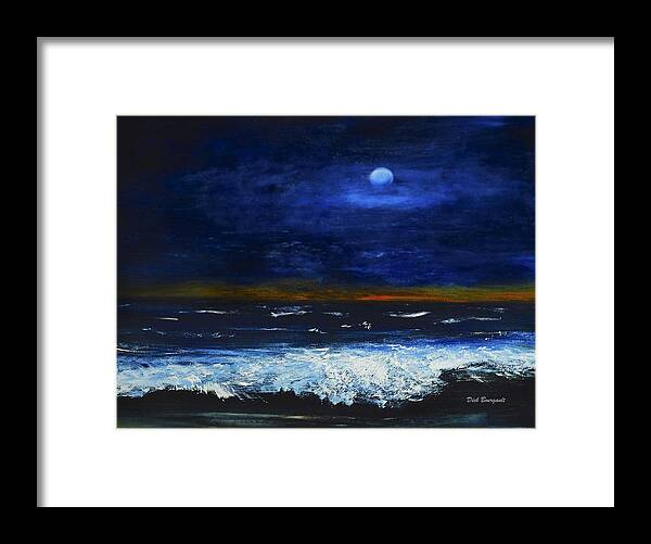 Beach Framed Print featuring the painting November Sunset at the Beach by Dick Bourgault