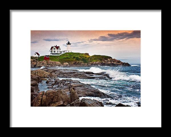 Lighthouses Framed Print featuring the photograph Nubble Light by Fred LeBlanc
