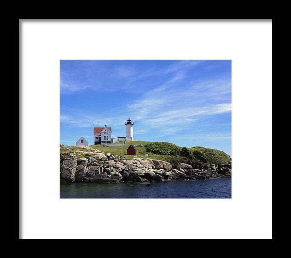 Light House Framed Print featuring the photograph Nubble Light House by Linda Constant