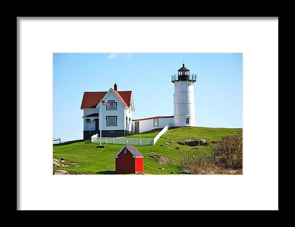 Nubble Light House Framed Print featuring the photograph Nubble Lighthouse by Eric Tressler