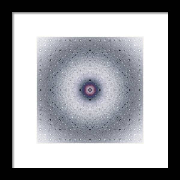 Fractal;apophysis;elegant;science;nucleus;nuclear;silver And Gray Gray; Particles;nucleus And Particles; Electrons; Computer; Wall Art; Pastels; Pale; Pink; Pink And Gray; Grey; Rings; Particle Around Nucleus Framed Print featuring the photograph Nucleus by Richard Ortolano