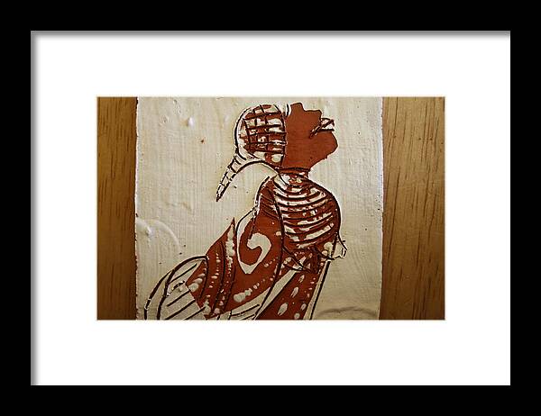 Jesus Framed Print featuring the ceramic art Nude 5 - tile by Gloria Ssali