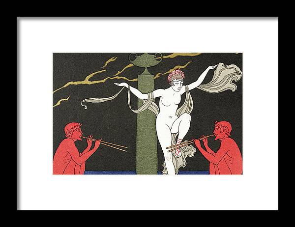 Pipes Framed Print featuring the painting Nude Dancer by Georges Barbier
