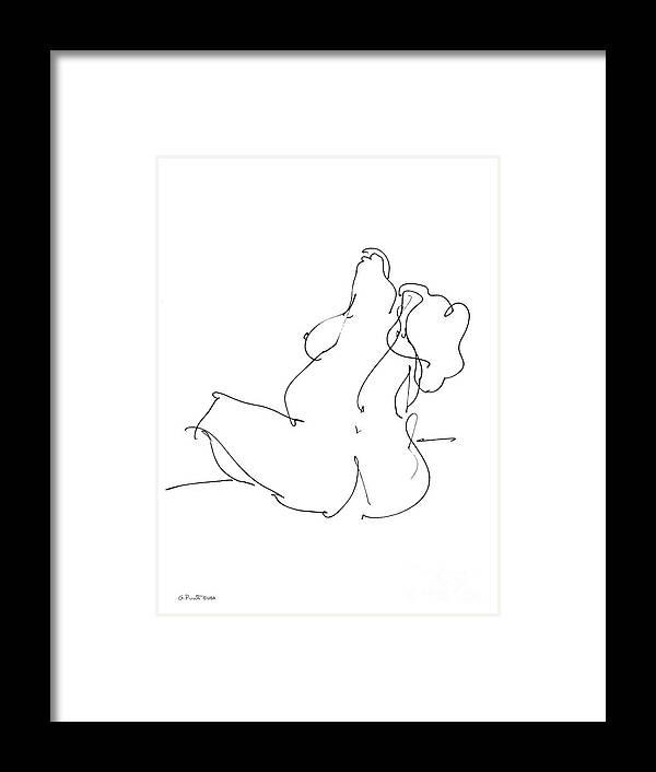 Female Framed Print featuring the drawing Nude-Female-Drawings-20 by Gordon Punt