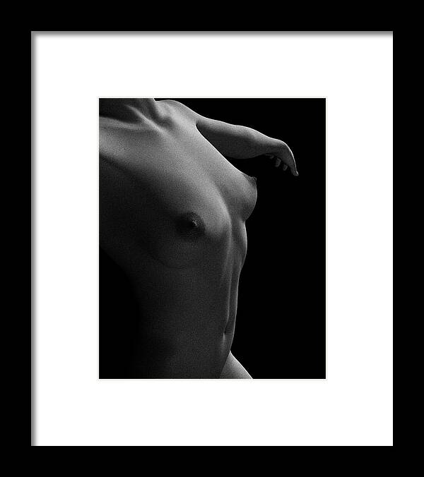 Adult Framed Print featuring the photograph Nude study of Jamie dancing by Jan Keteleer