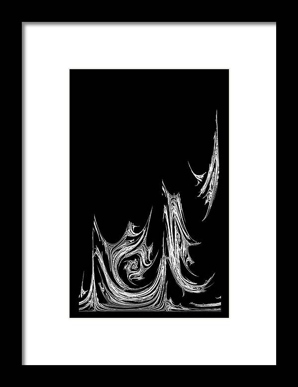 Black Framed Print featuring the digital art Number 4 in White series by Brandi Untz
