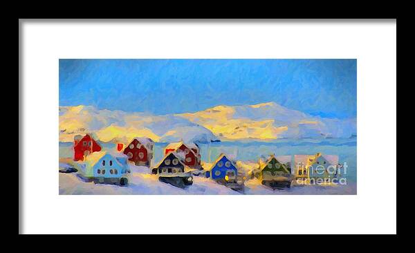Nuuk Framed Print featuring the painting Nuuk, Greenland by Chris Armytage