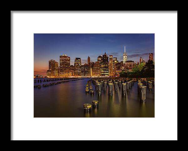 Landscape Framed Print featuring the photograph NYC by Rob Dietrich
