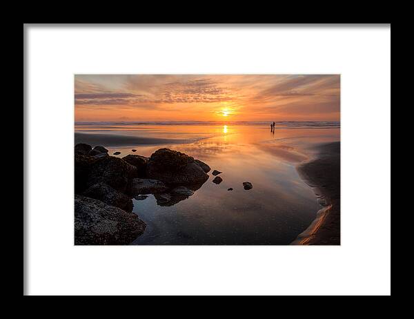 Oregon Coast Sunset Framed Print featuring the photograph Nye Beach 0032 by Kristina Rinell
