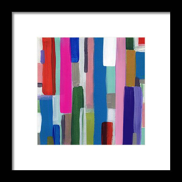 Abstract Painting Framed Print featuring the painting Nyhaven 2- Abstract Painting by Linda Woods