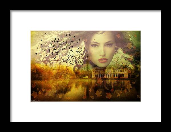 Woman Framed Print featuring the digital art Nymph of November by Lilia S