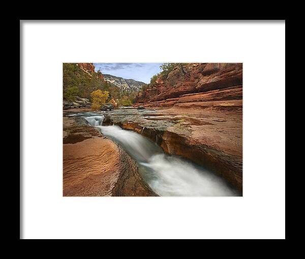 00438935 Framed Print featuring the photograph Oak Creek In Slide Rock State Park by Tim Fitzharris