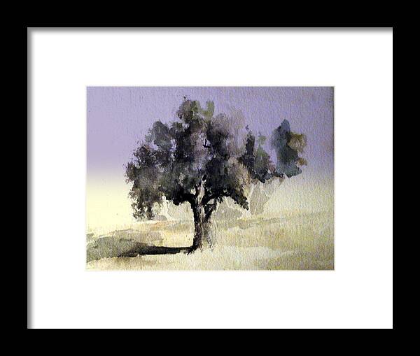 Watercolor Framed Print featuring the painting Oak Tree by Steven Holder