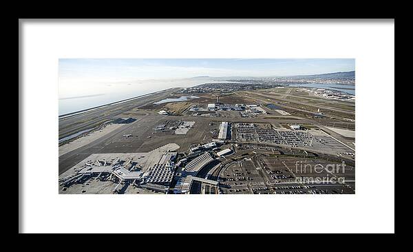 Oakland International Airport Framed Print featuring the photograph Oakland International Airport Aerial Photo by David Oppenheimer