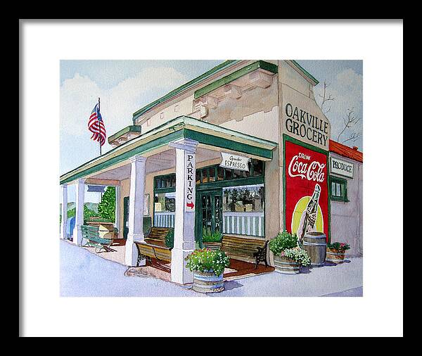 Cityscape Framed Print featuring the painting Oakville Grocery by Gail Chandler