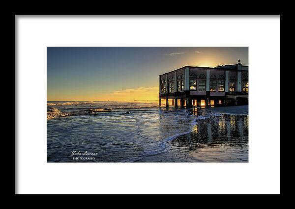 Pier Framed Print featuring the photograph OC Music Pier Sunset by John Loreaux