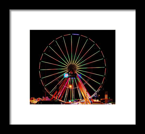 Beach Bum Pics Framed Print featuring the photograph OC Pier Ferris Wheel at Night by Billy Beck