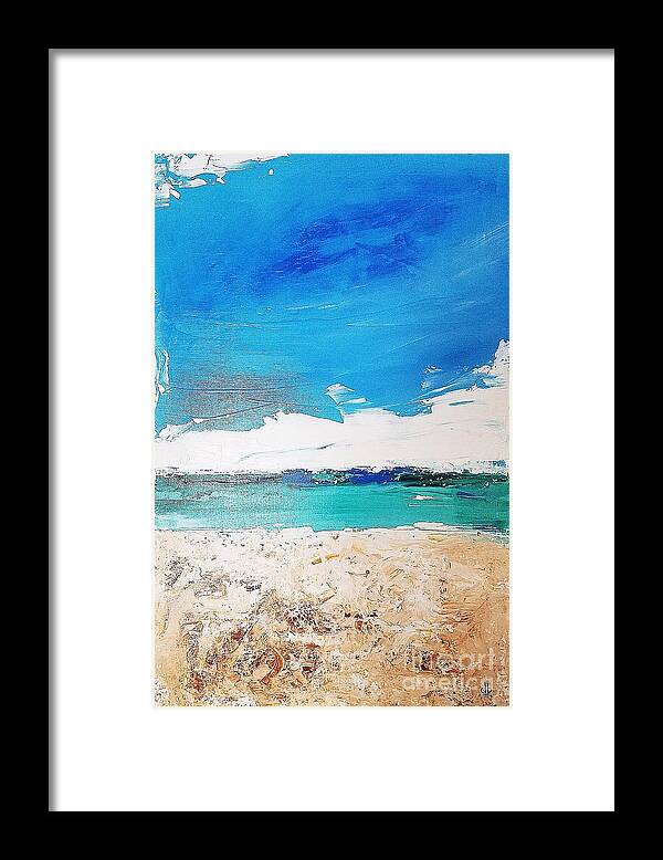 Ocean Framed Print featuring the painting Ocean 6 by Diana Bursztein