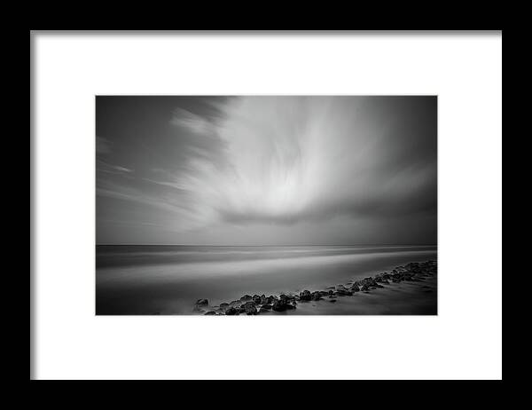 Long Exposure Framed Print featuring the photograph Ocean and Clouds by Todd Aaron