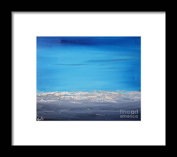 Blue Framed Print featuring the painting Ocean Blue 3 by Preethi Mathialagan