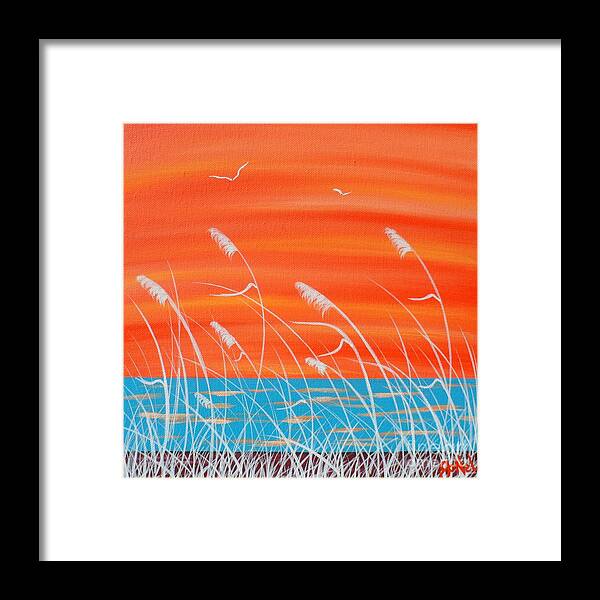 Beach Framed Print featuring the painting Ocean Breeze by JoNeL Art
