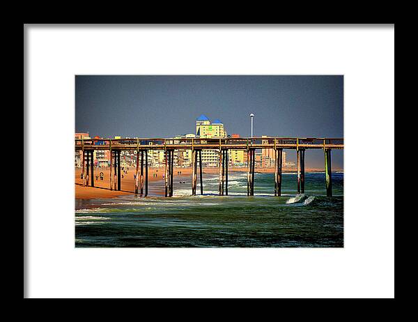 Ocean City Framed Print featuring the photograph Ocean City Fishing Pier in January by Bill Swartwout