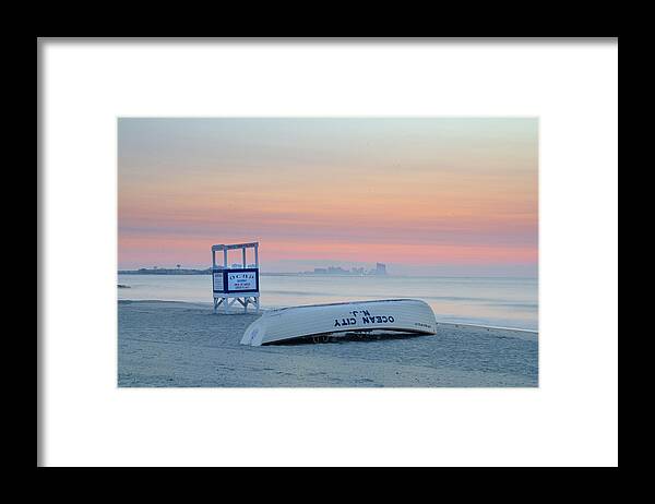 Ocean Framed Print featuring the photograph Ocean City New Jersey Before Sunrise by Bill Cannon