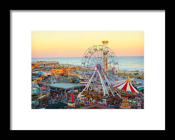 Ocean City Framed Print featuring the photograph Ocean City New Jersey Boardwalk by Beth Ferris Sale
