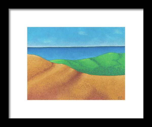 Art Framed Print featuring the pastel Ocean Daybreak by Anne Katzeff