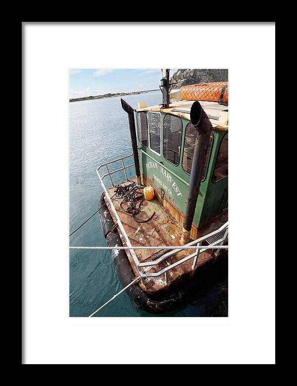 Darin Volpe Ships And Boats Framed Print featuring the photograph Ocean Harvest - Fishing Boat in Morro Bay, California by Darin Volpe