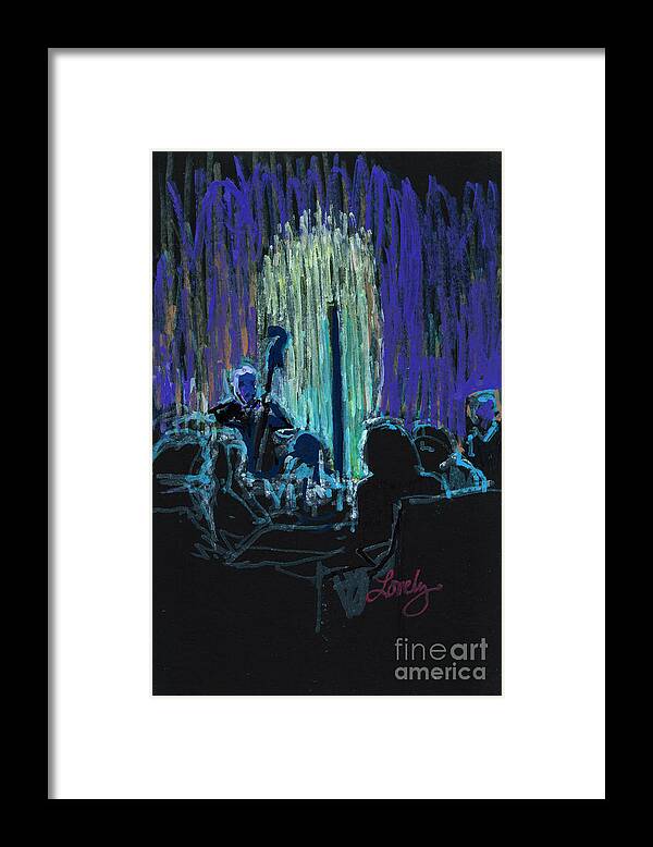 Ocean Lounge Framed Print featuring the painting Ocean Lounge Jazz Night by Candace Lovely