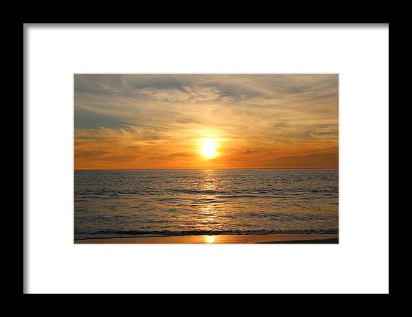 Ocean Framed Print featuring the photograph Ocean Sunset - 9 by Christy Pooschke