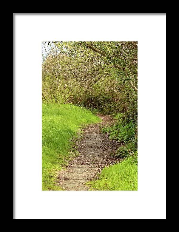 Oceano Framed Print featuring the photograph Oceano Lagoon Trail by Art Block Collections