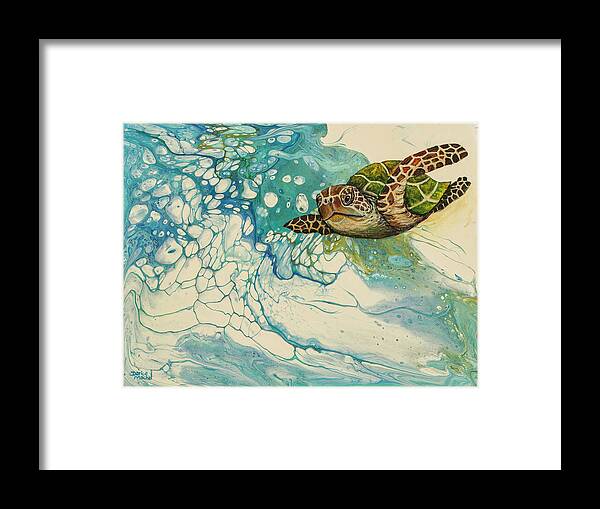 Honu Framed Print featuring the painting Ocean's Call by Darice Machel McGuire