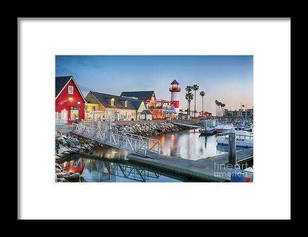 California Framed Print featuring the photograph Oceanside Harbor Village at Dusk by David Levin