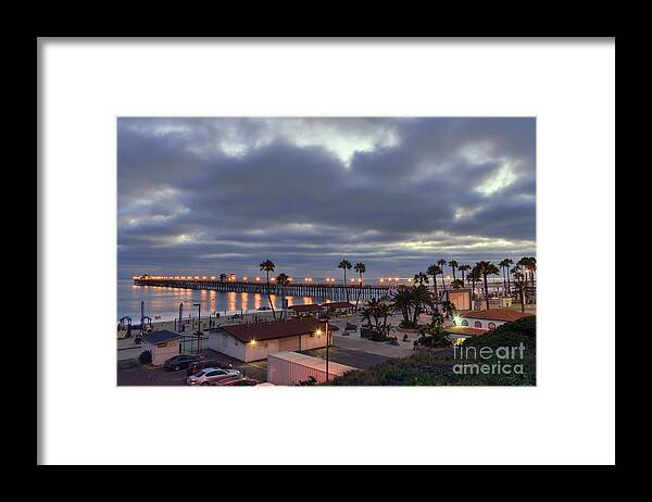 Oceanside Framed Print featuring the photograph Oceanside Pier At Dusk by Eddie Yerkish